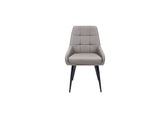 Ava Taupe Faux Leather Chairs - front